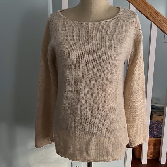 Bianca B Wool Lacey Knit sweater made in Italy size Large - Picture 7 of 7